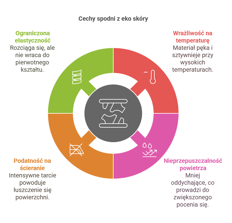 Cechy spodni z eko skóry infografika