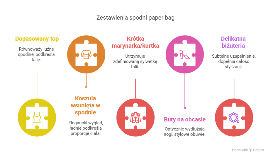 Co pasuje do spodni paper bag infografika
