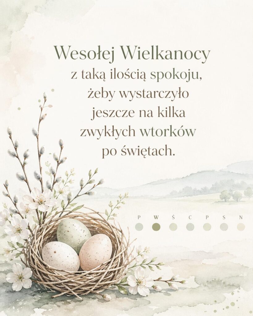 Kartka z oryginalnymi życzeniami wielkanocnymi