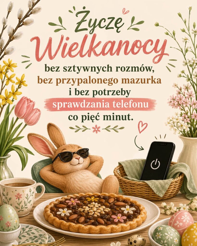 Kartka z oryginalnymi życzeniami wielkanocnymi