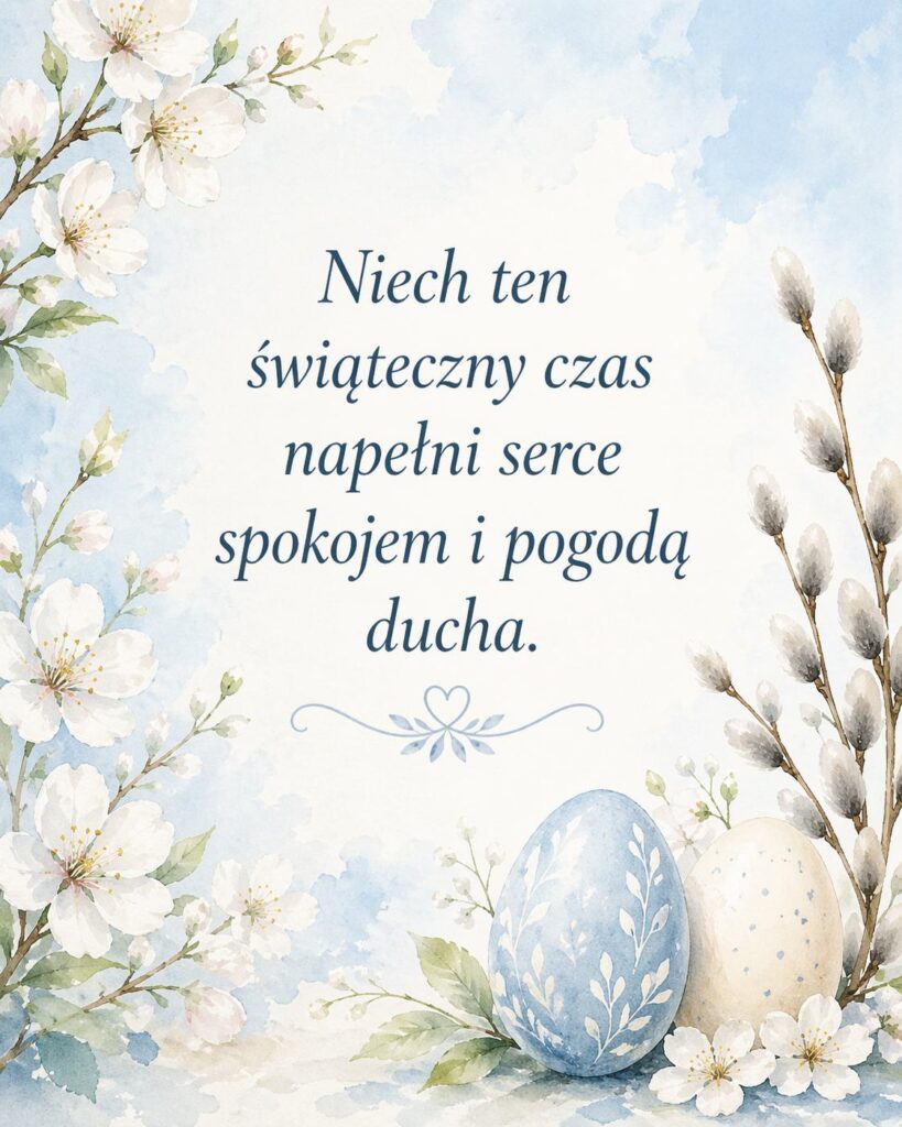 Kartka z krótkimi życzeniami wielkanocnymi