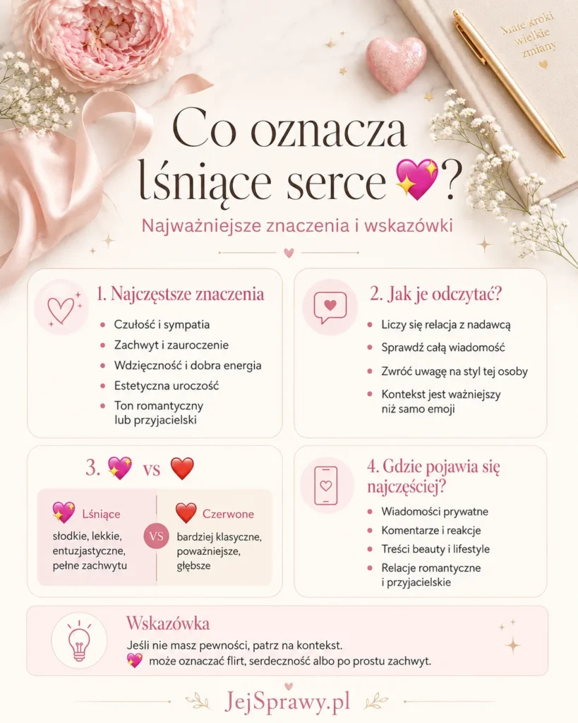 Infografika dotycząca znaczenia lśniącego serca