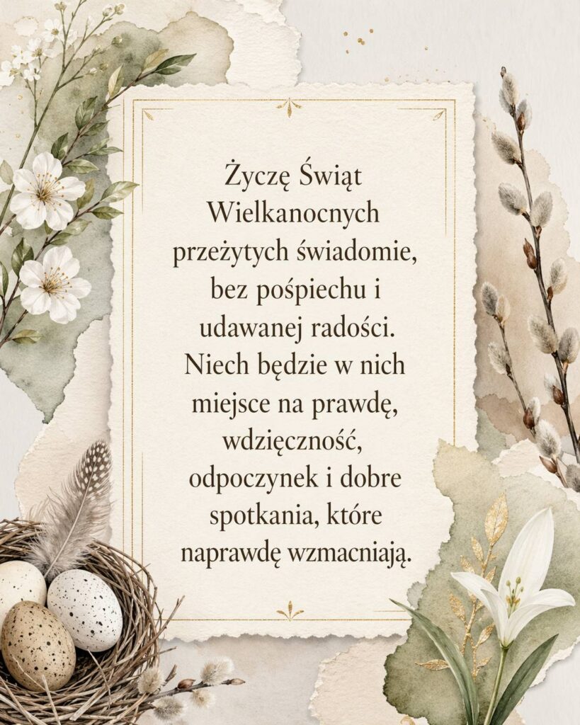 Kartka z mądrymi życzeniami wielkanocnymi
