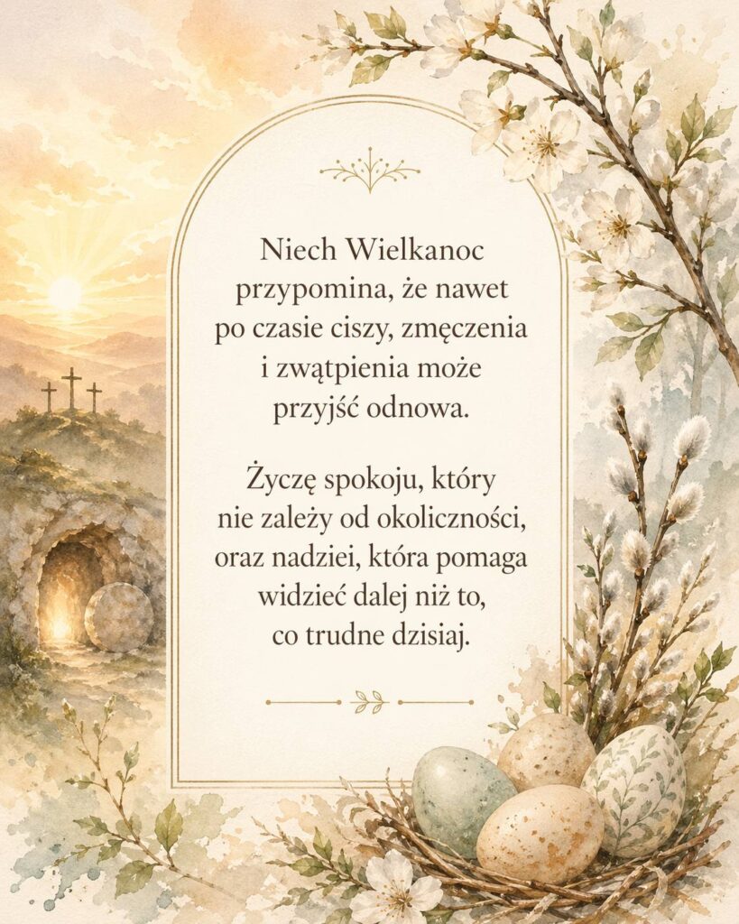 Kartka z mądrymi życzeniami wielkanocnymi