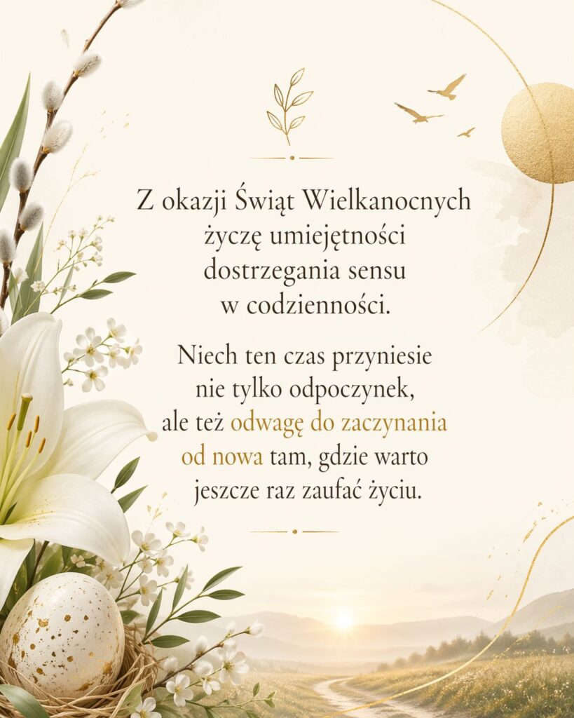 Kartka z mądrymi życzeniami wielkanocnymi