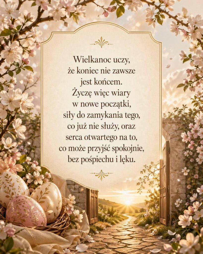 Kartka z mądrymi życzeniami wielkanocnymi