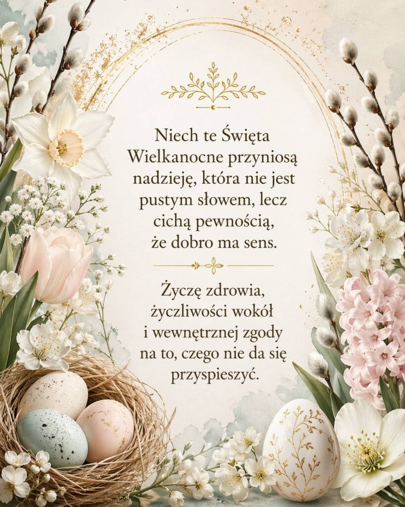 Kartka z mądrymi życzeniami wielkanocnymi