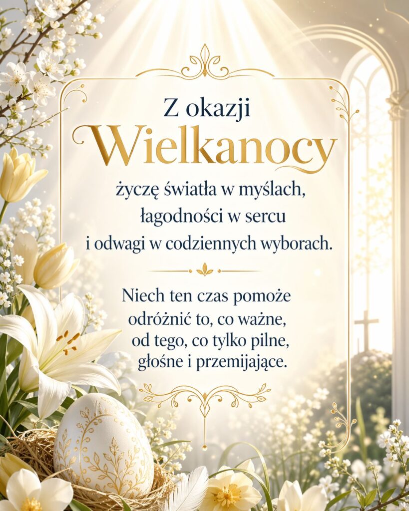 Kartka z mądrymi życzeniami wielkanocnymi