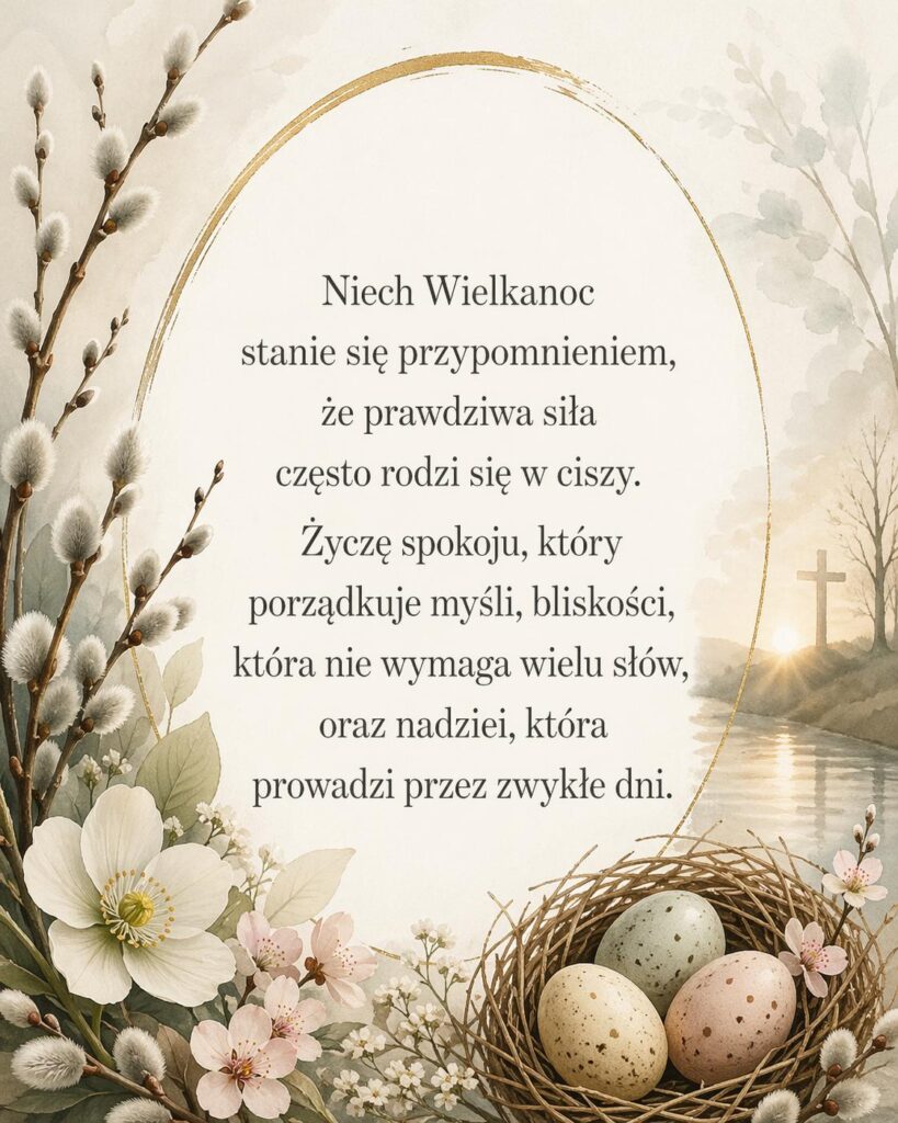 Kartka z mądrymi życzeniami wielkanocnymi
