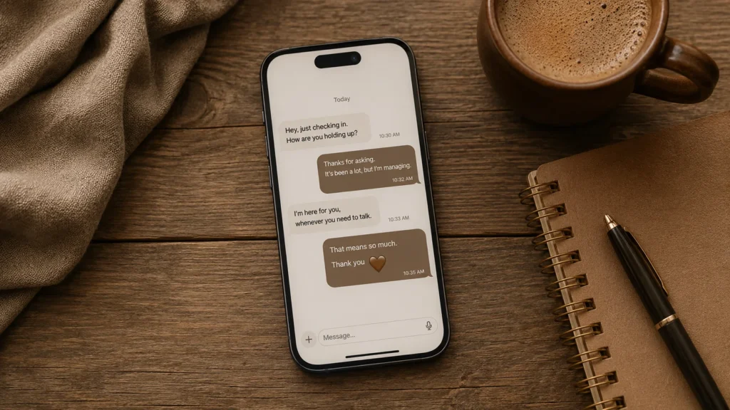 Brązowe serce na messengerze